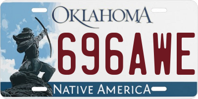 OK license plate 696AWE
