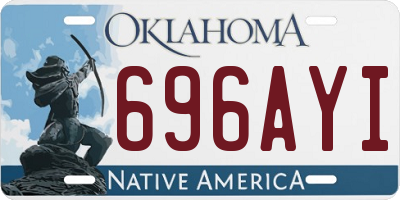 OK license plate 696AYI