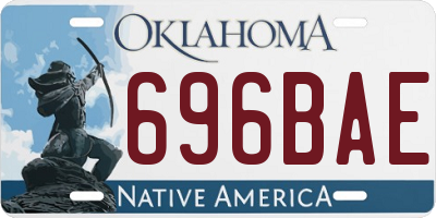 OK license plate 696BAE