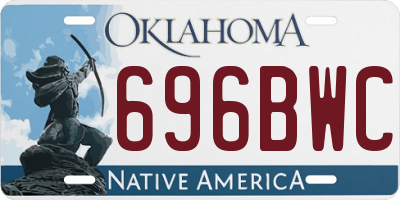OK license plate 696BWC