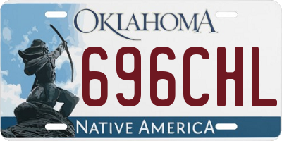 OK license plate 696CHL