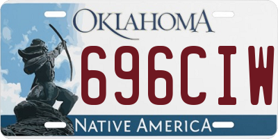 OK license plate 696CIW