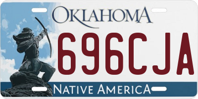 OK license plate 696CJA