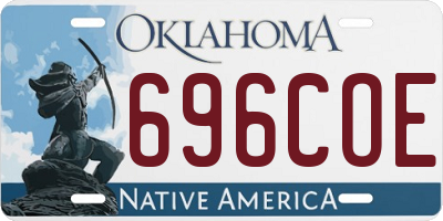 OK license plate 696COE