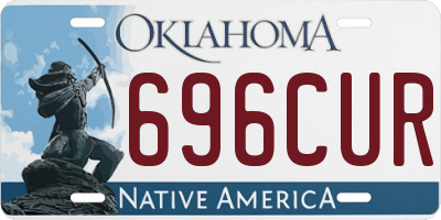 OK license plate 696CUR