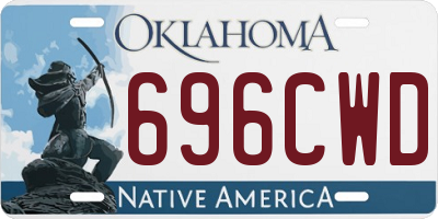 OK license plate 696CWD