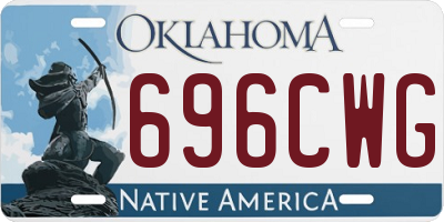 OK license plate 696CWG
