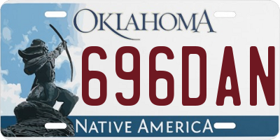 OK license plate 696DAN