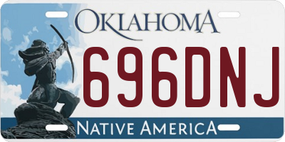 OK license plate 696DNJ