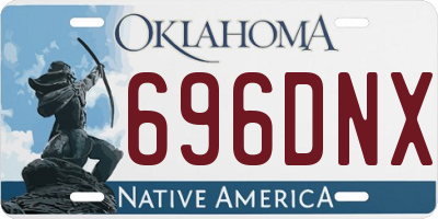 OK license plate 696DNX