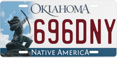 OK license plate 696DNY