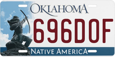 OK license plate 696DOF