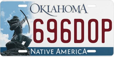 OK license plate 696DOP