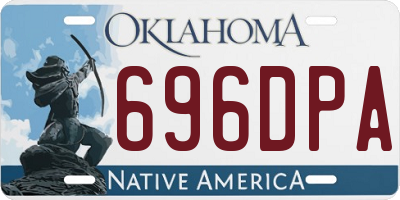 OK license plate 696DPA