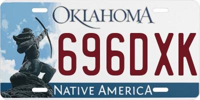 OK license plate 696DXK