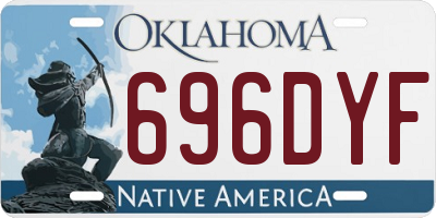 OK license plate 696DYF