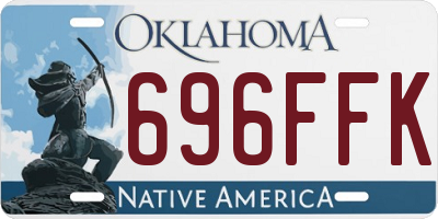 OK license plate 696FFK