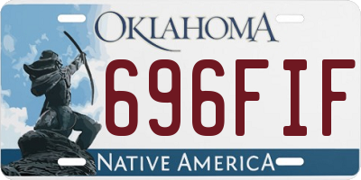 OK license plate 696FIF