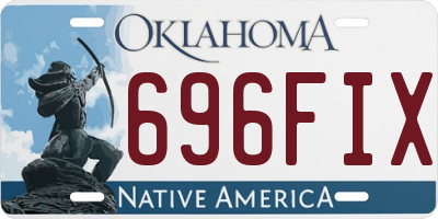 OK license plate 696FIX