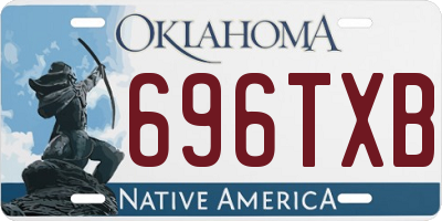 OK license plate 696TXB