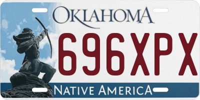 OK license plate 696XPX