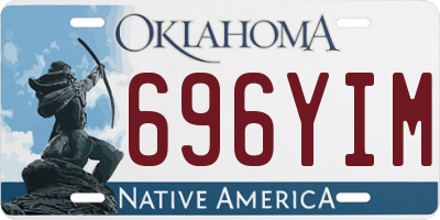 OK license plate 696YIM