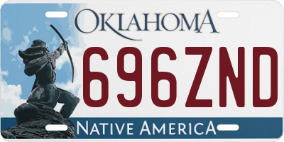 OK license plate 696ZND