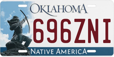 OK license plate 696ZNI