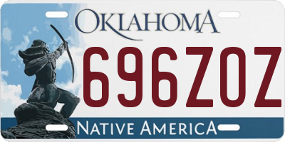 OK license plate 696ZOZ