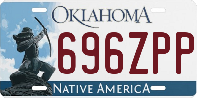 OK license plate 696ZPP