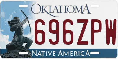 OK license plate 696ZPW