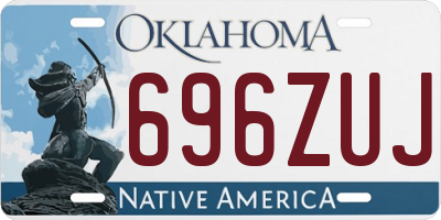 OK license plate 696ZUJ