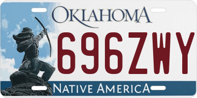 OK license plate 696ZWY