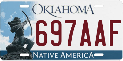 OK license plate 697AAF