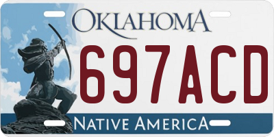 OK license plate 697ACD