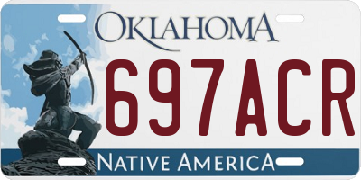 OK license plate 697ACR