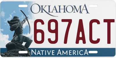 OK license plate 697ACT