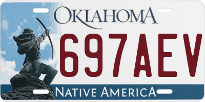 OK license plate 697AEV