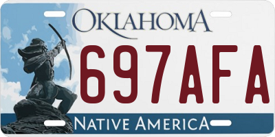 OK license plate 697AFA
