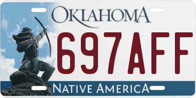 OK license plate 697AFF