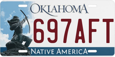OK license plate 697AFT