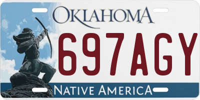 OK license plate 697AGY