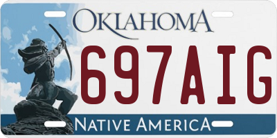 OK license plate 697AIG