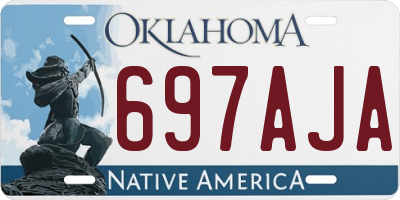 OK license plate 697AJA