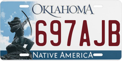 OK license plate 697AJB