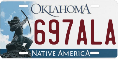 OK license plate 697ALA