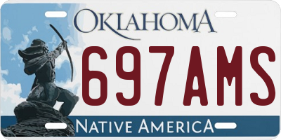 OK license plate 697AMS