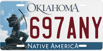 OK license plate 697ANY