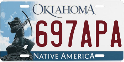 OK license plate 697APA