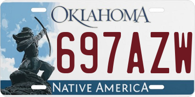 OK license plate 697AZW